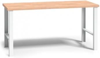 B2B Partner Stół warsztatowy z drewnianym blatem roboczym szary 1700x685 bez wyposażenia (179187)