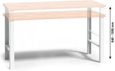 B2B Partner Stół warsztatowy z drewnianym blatem roboczym szary 1500x685 bez wyposażenia (179214)