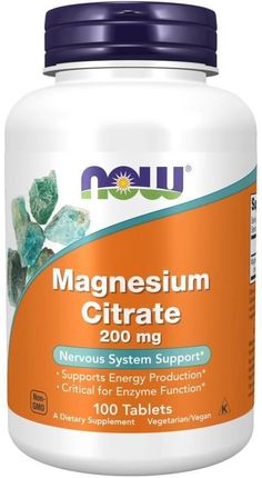 Now Foods Now Cytrynian Magnezu 200 mg 100 tabl