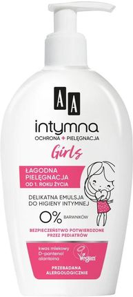 AA Intymna Ochrona&Pielęgnacja kremowa emulsja do higieny intymnej Baby Girls 0% 300 ml
