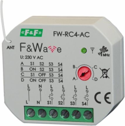 F&F Fw-Rc4Ac Radiowy Nadajnik 4-Kanałowy 230V Fwrc4Ac
