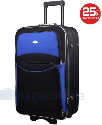 Duża walizka PELLUCCI 773 L Czarno niebieska - czarny / niebieski