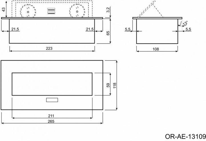 Orno Gniazda Wpuszczane W Blat 2 X 2P+Z Z Płaskim Frezowanym Rantem I Ładowarką Usb Orae13109B