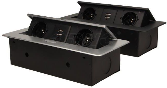 Orno Gniazda Wpuszczane W Blat 2 X 2P+Z Z Płaskim Frezowanym Rantem I Ładowarką Usb Orae13109B - zdjęcie 4 Orno Gniazda Wpuszczane W Blat 2 X 2P+Z Z Płaskim Frezowanym Rantem I Ładowarką Usb Orae13109B
