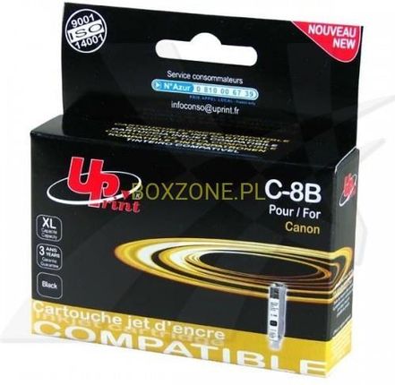 UPrint kompatybilny ink z CLI8BK, black, 14ml, C-8B, dla Canon iP4200, iP5200, iP5200R, MP500, MP800, z chipem