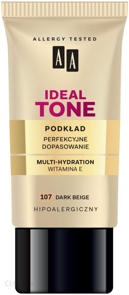 AA Cosmetics Ideal Tone Foundation Podkład Do Twarzy Dopasowujący Się do cery Nr 107 Dark Beige 30ml