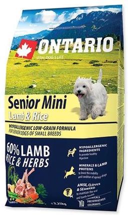 Ontario Senior Mini Lamb & Rice 2,25Kg