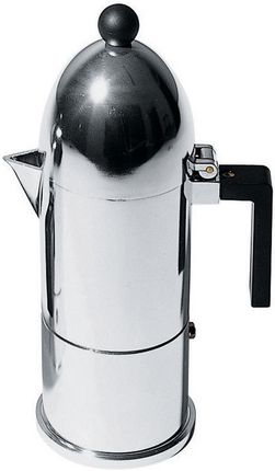ALESSI LA CUPOLA Kawiarka do espresso z aluminium z czarną rączką (a90953b)