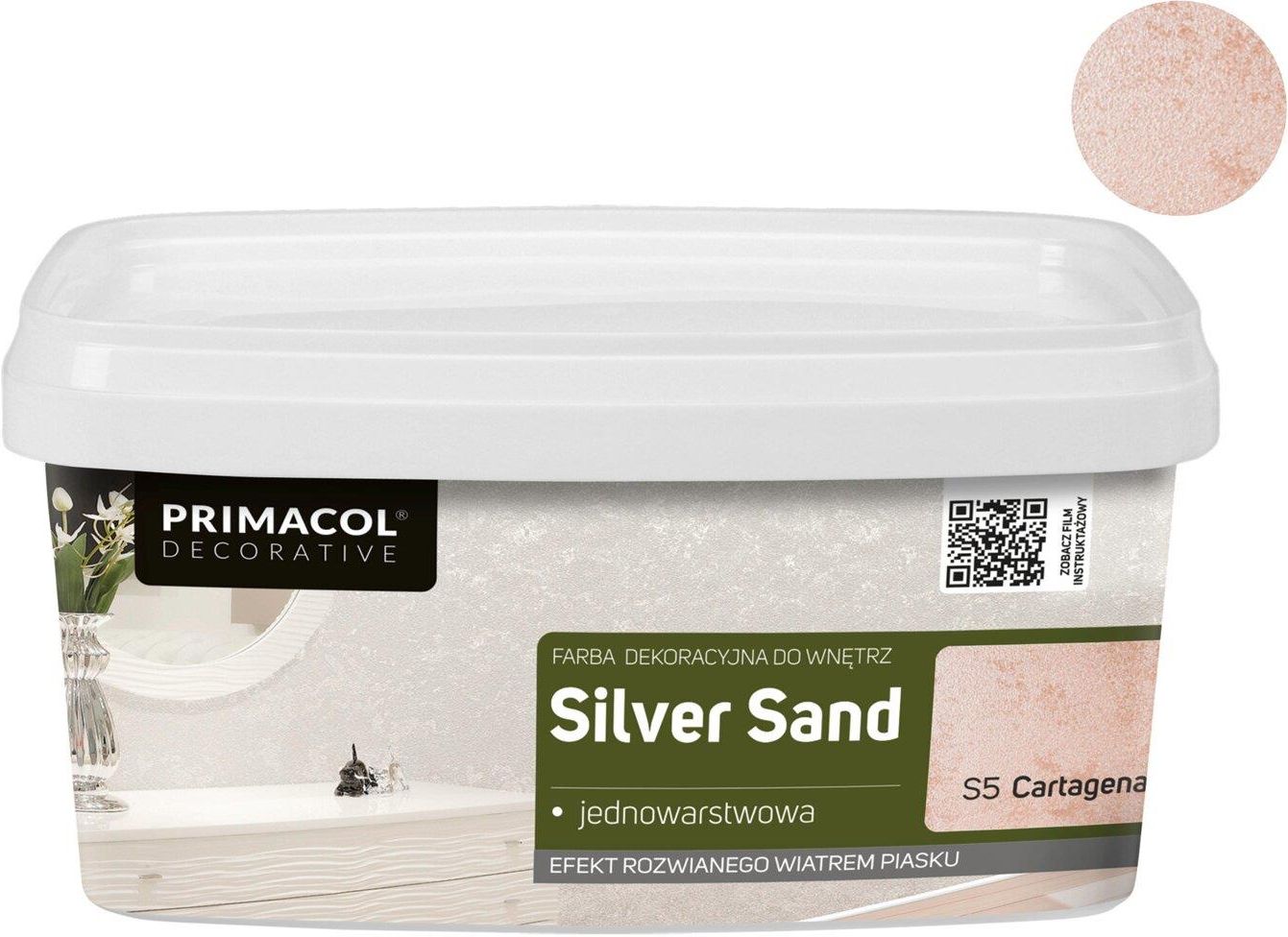 Zdjęcie Primacol Farba Dekoracyjna Silver Sand 1l Cartagena S5 - Leżajsk