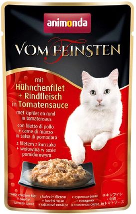 ANIMONDA Vom Feinsten Classic Cat filet z kurczaka wołowina w sosie pomidorowym saszetka 18x50g