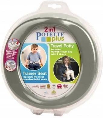 Potette Plus 2W1 Nocnik Turystyczny Nakładka Na Wc Szary (30229Ppgray) - zdjęcie 1 Potette Plus 2W1 Nocnik Turystyczny Nakładka Na Wc Szary (30229Ppgray)