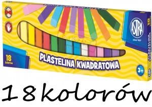 Astra Kwadratowa Plastelina Szkolna 18 Kolorów