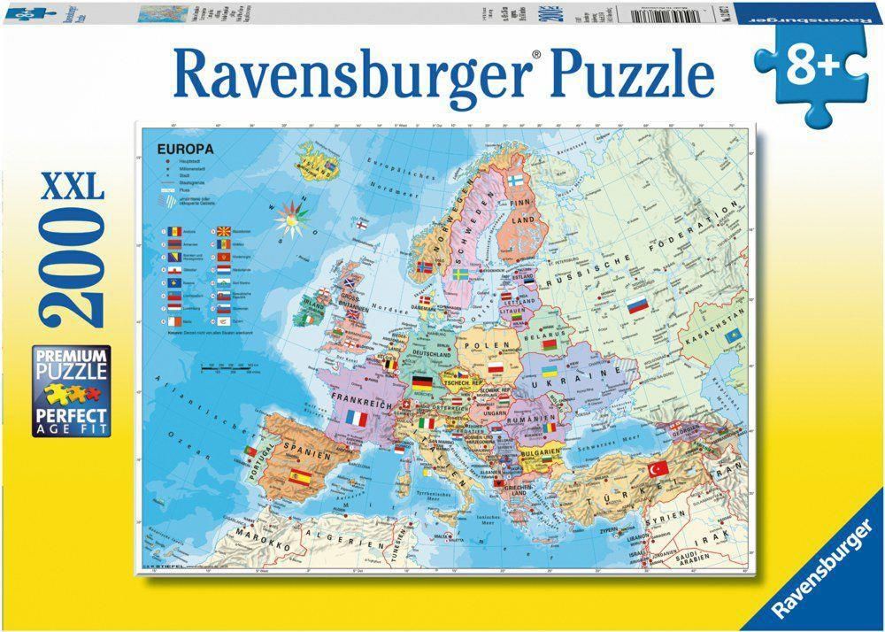 mapa europy puzzle Ravensburger Puzzle 200El. Polityczna Mapa Europy Xxl (128372 