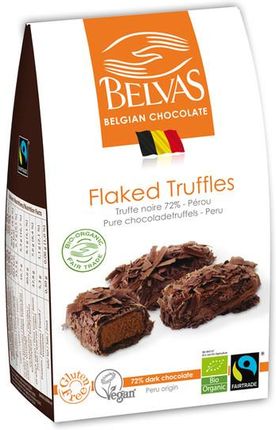 Belvas Belgijskie Czekoladki Truffle Gorzka Czekolada 72% Bezglutenowe Fair Trade Bio 100G