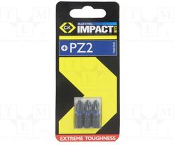 C.K. Bit z końcówką krzyżową PZ 2 T4560 PZ2D stal V8 Stal stopowa 25 mm C 6.3 3 szt. T4560PZ2D