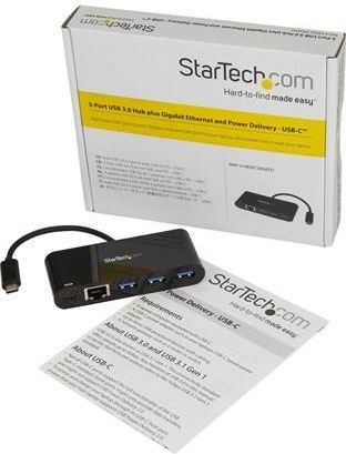 StarTech Hub USB-C-3x USB + RJ45 (HB30C3AGEPD)