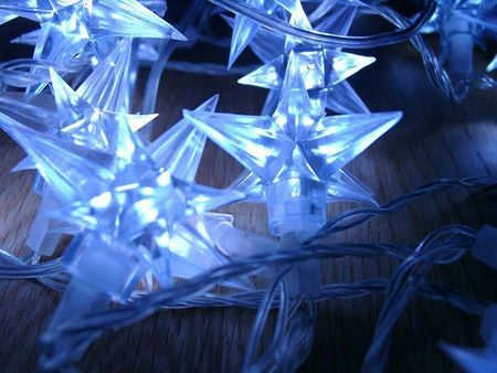Lampki świąteczne 40szt led ozdobne gwiazdki - niebieskie