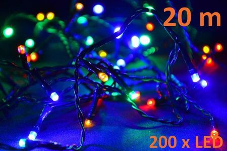 Kolorowe lampki choinkowe 200 LED - 20m