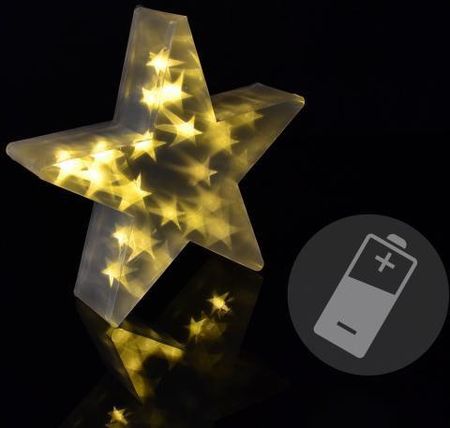 Gwiazda świąteczna 20 LED 3D ciepła biel 35 cm