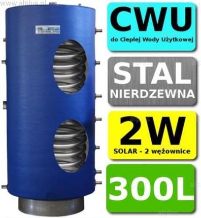 Chełchowski Bojler 300 l Economy 2-wężownice Solar