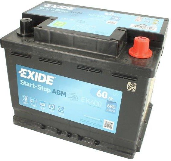 BATTERIE EXIDE AGM START AND STOP 12V 60AH 680A, BATTERIE VARTA