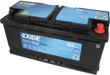 Exide Stars Stop Agm Ek1050 - 105Ah 950A L+