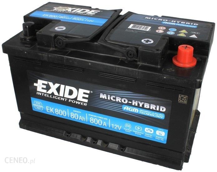 Exide Micro-Hybrid Agm Ek800 - 80Ah 800A P+ - Opinie i ceny na