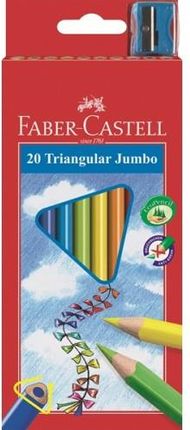 Faber Castell Kredki Ołówkowe 20 Kolorów Jumbo Trójkątne Z Temperówką