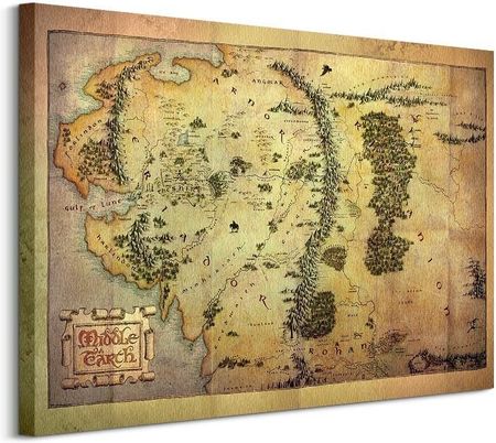 The Hobbit Mapa Śródziemia - Obraz 80x60 cm