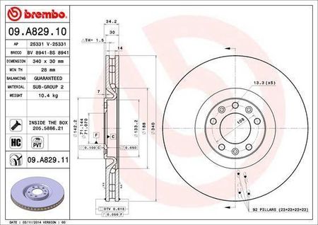 BREMBO Tarcza hamulcowa 09.B645.11