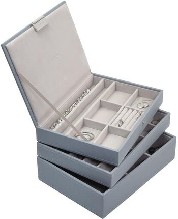 Stackers Pudełko Na Biżuterię Potrójne Classic Szaroniebieskie  (73773)