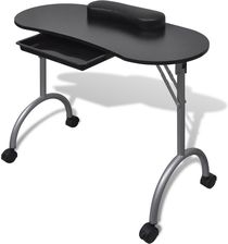 Zdjęcie vidaXL Składany stolik do manicure Czarny z kółeczkami - Koszalin