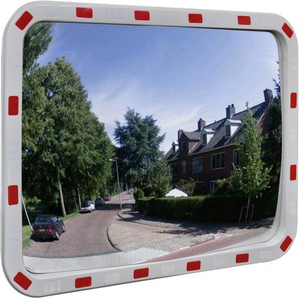 vidaXL Convex lustro drogowe prostokątne 60 x 80 cm z odblaskową ramą