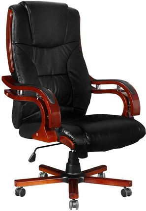 vidaXL Skórzany fotel biurowy z wysokim oparciem