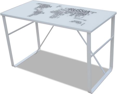 vidaXL Unikatowe  prostokątne biurko z mapą na blacie