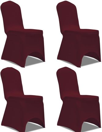 vidaXL Elastyczne pokrowce na krzesło bordowe 4 szt.