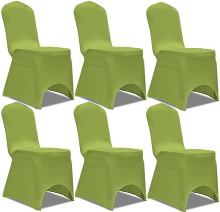 vidaXL Elastyczne pokrowce na krzesło zielone 6 szt.