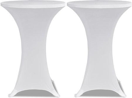 vidaXL Obrus na stół barowy Ø 60 cm biały rozciągany 2 szt