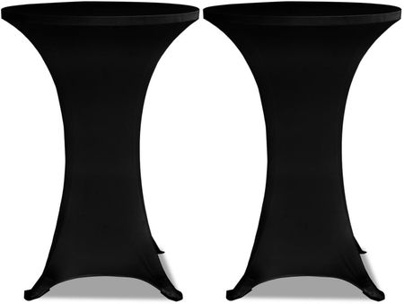 vidaXL Obrus na stół barowy Ø 60 cm czarny rozciągany 2 szt