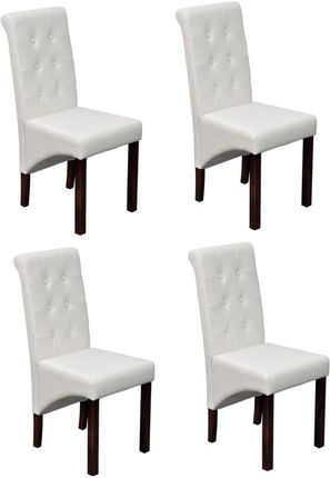 vidaXL Eleganckie krzesła jadalniane białe x 4