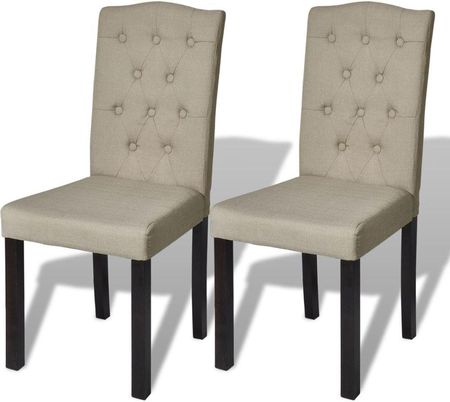 vidaXL Dwa krzesła jadalniane, z lnianą tapicerką, beż