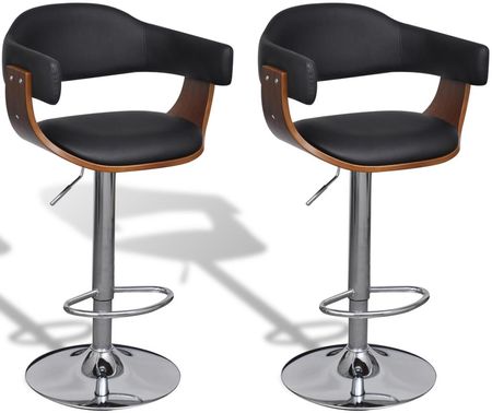 vidaXL Zestaw krzeseł barowych z oparciem ze skóry syntetycznej, 2 sztuki
