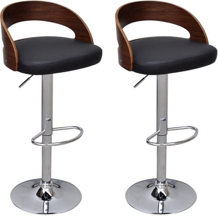 vidaXL Nowoczesne krzesła barowe x2 Z drewnianym oparciem Regulowana Wysokość