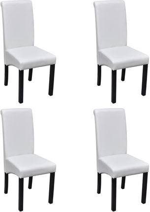 vidaXL Krzesła do jadalni z białej eko skóry (x4)