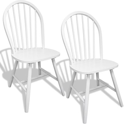 vidaXL Drewniane krzesła do jadalni Okrągłe Białe x2
