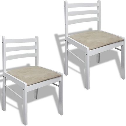 vidaXL Drewniane krzesła do jadalni Białe Kwadratowe x2