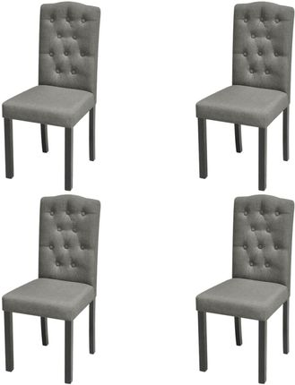 vidaXL 4 krzesła do jadalni obite tkaniną, ciemnoszare