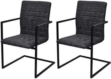 vidaXL 2 krzesła do jadalni z podłokietnikami czarne