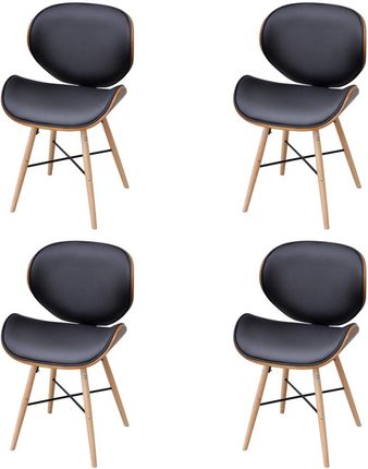 vidaXL Krzesła jadalniane z drewnianą ramą x4