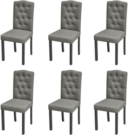 vidaXL 6 krzeseł do jadalni z wysokim oparciem, pokrytych ciemnoszarą tkaniną